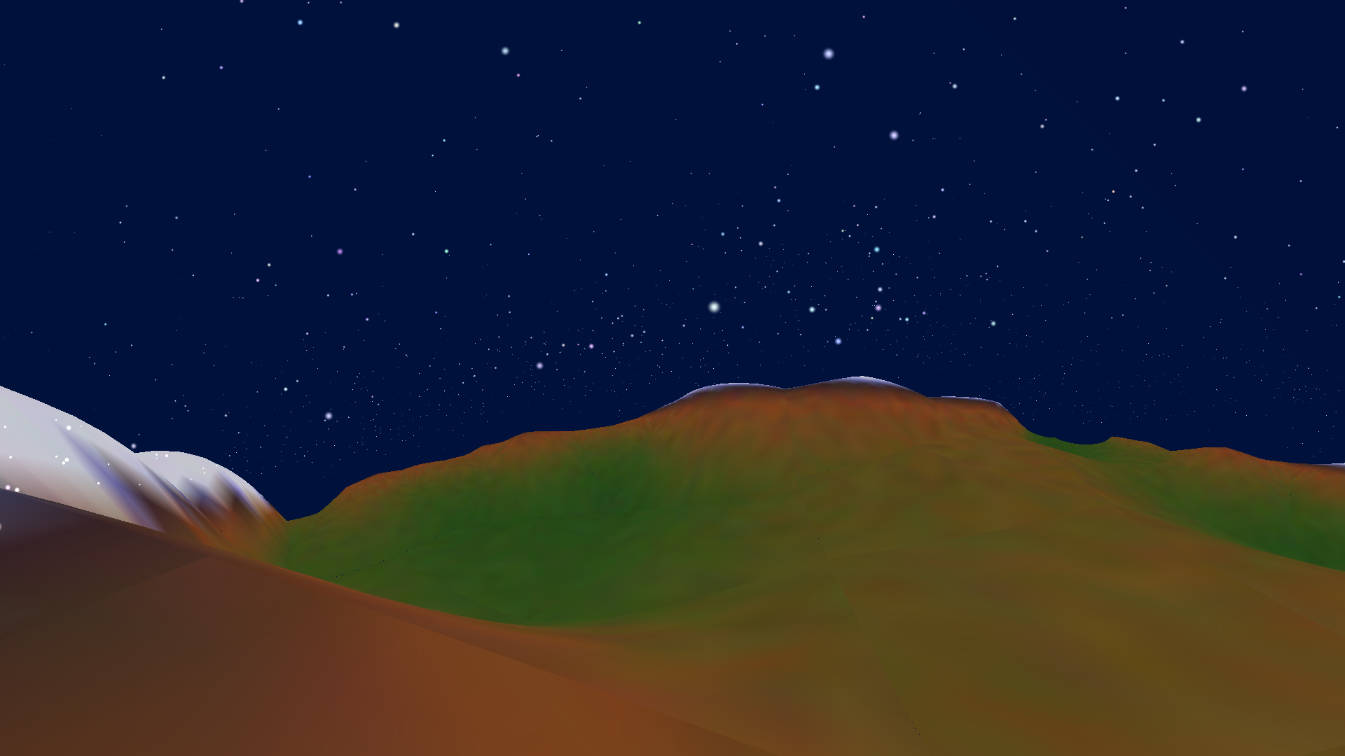 ORVEYL :: TERRAIN : Downward-bending horizon circle visible from high elevation.